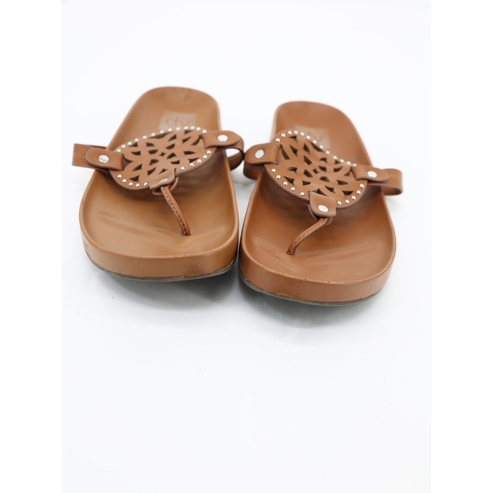 DV Dolce Vita Pandora Footbed Thong Sandals Tan Boho Summer Size 9 - Picture 3 of 8